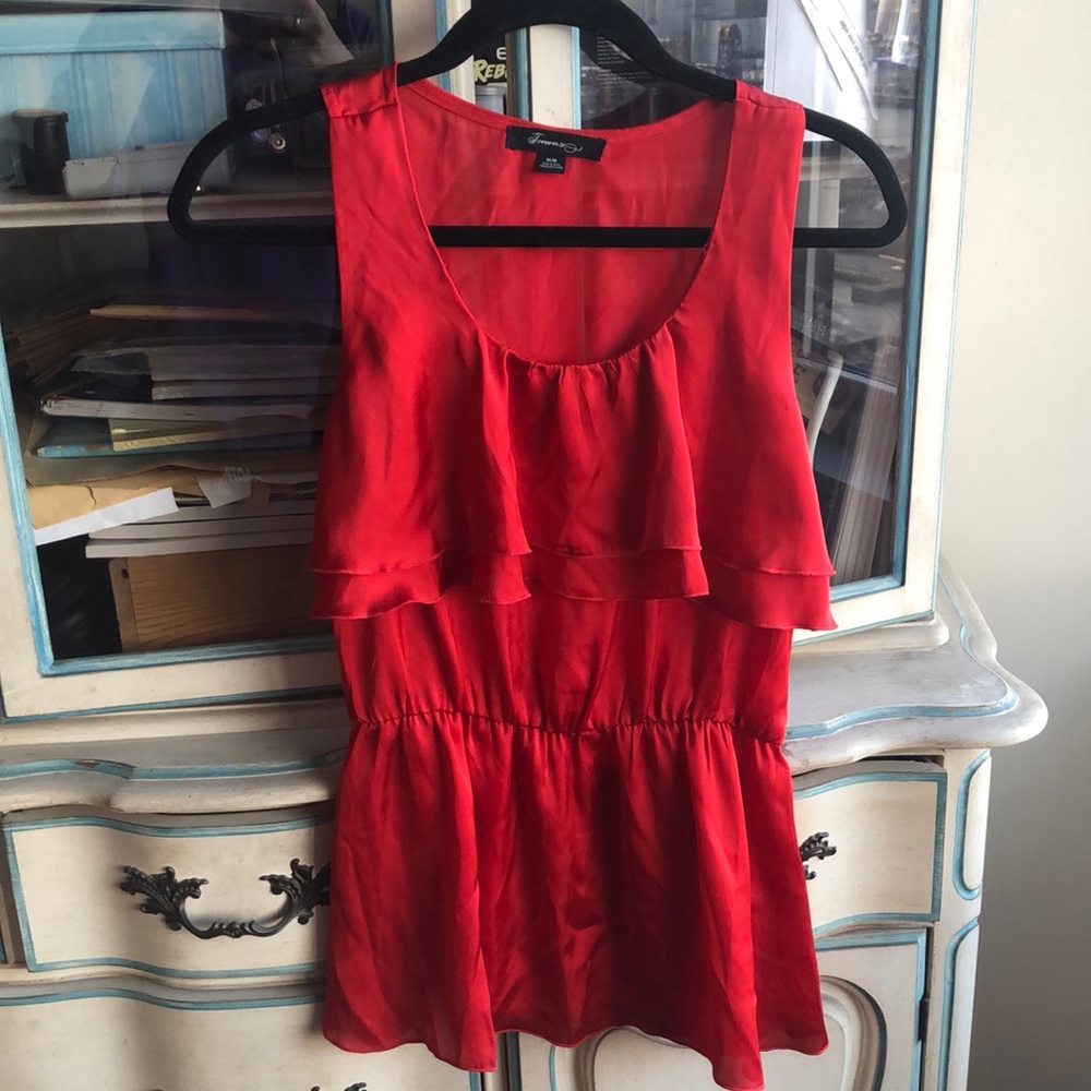 Silky Red Blouse